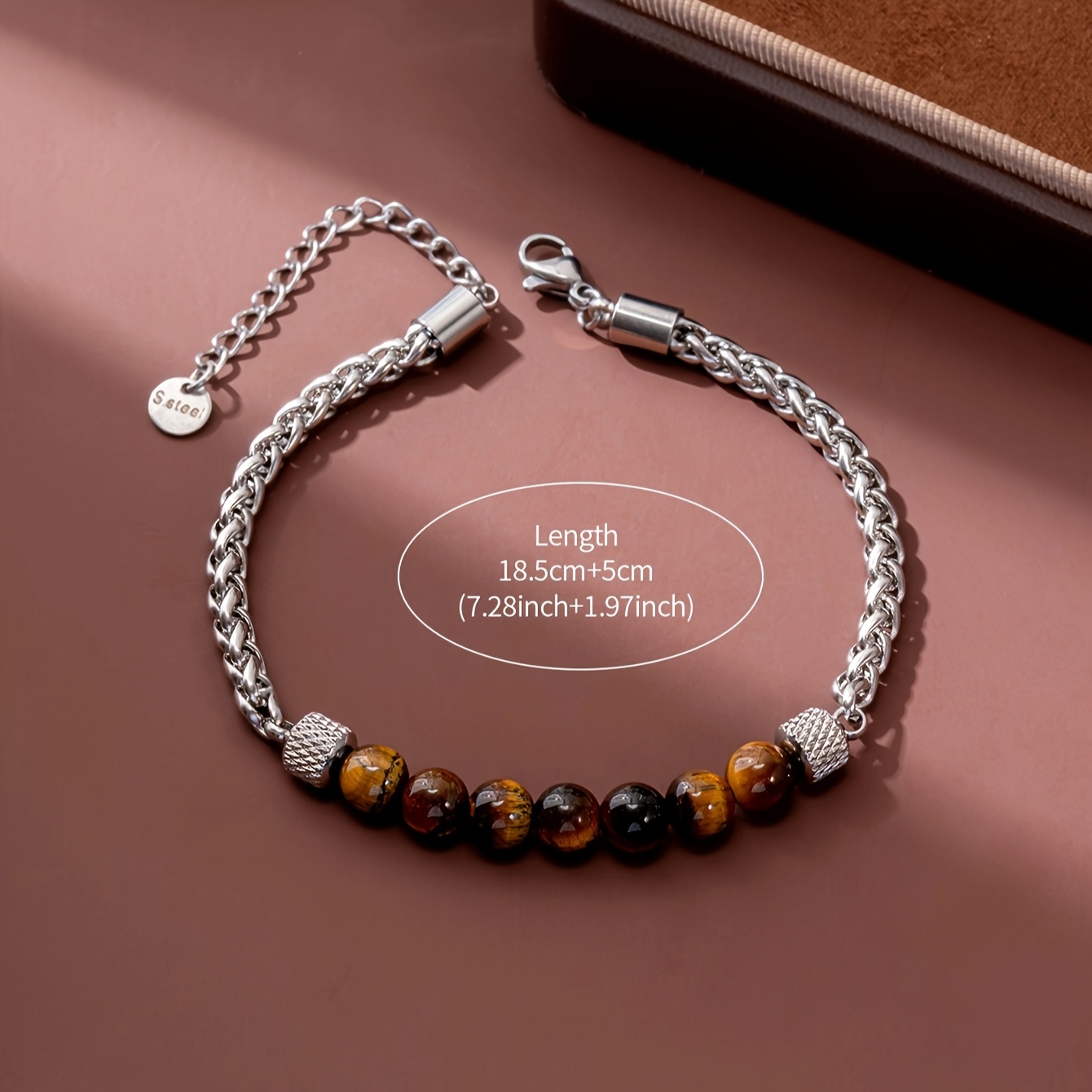 Seven-Color Round Bead Titanium Stainless Steel Adjustable Bracelet
